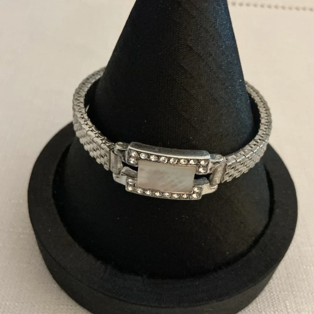 Monet Vintage Silver Tone Expansion Bracelet